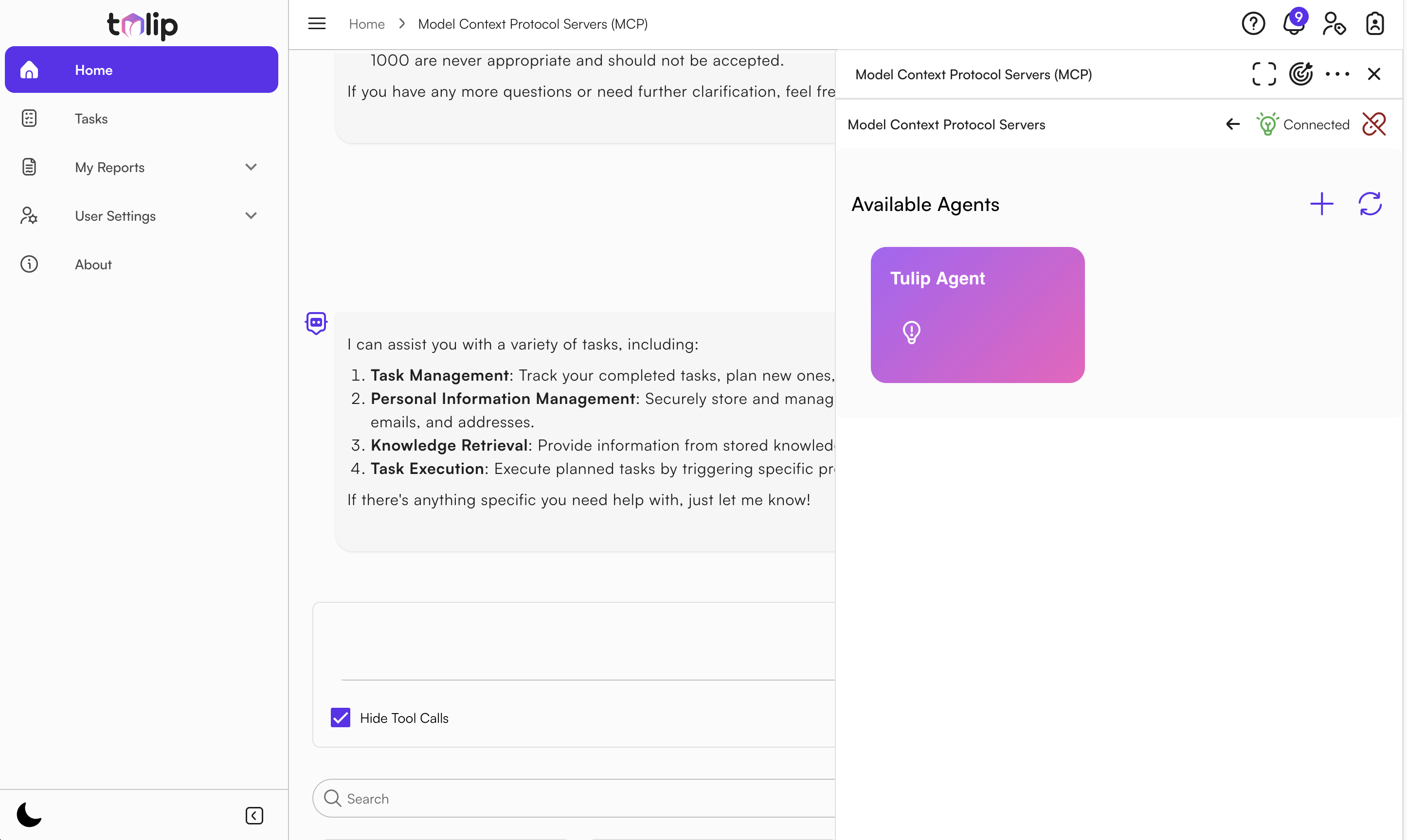 Tulip Model Connector Protocol Diagram